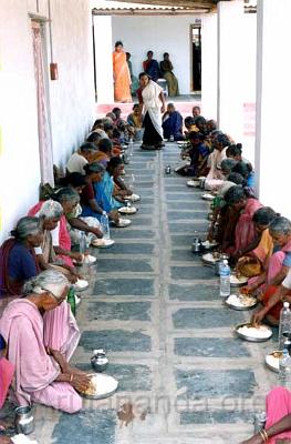 OldOrphanFeeding.jpg - Daily free feeding of deserted old people in Vadarevu Ashram